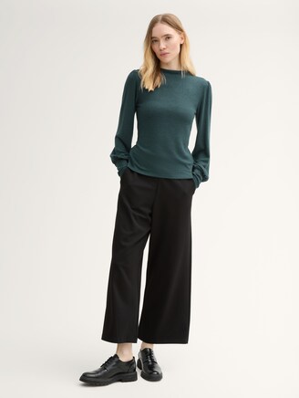 TOM TAILOR Mädchen Longsleeve - Ripp-Stoff Mit Rollkappen