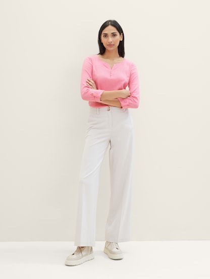 Stradivarius wide leg trouser in hot pink