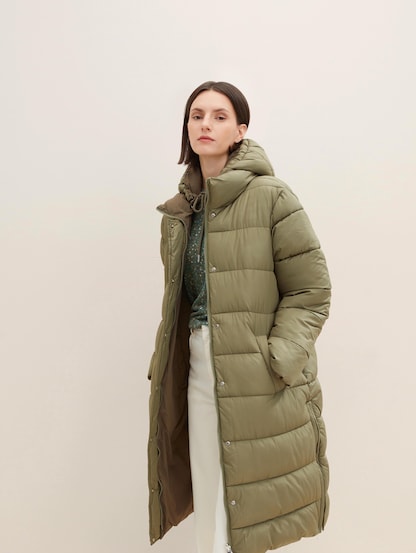 Fashion Coats Quilted Coats Tom Tailor Quilted Coat grey brown casual look 