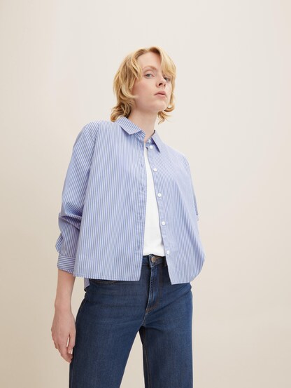 Mode Blouses Transparante blousen Tom Tailor Denim Transparante blouse lichtgrijs straat-mode uitstraling 