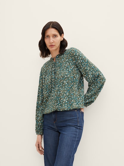 Tom Tailor Denim Womens Summerly Printed Woven Top Blouse 