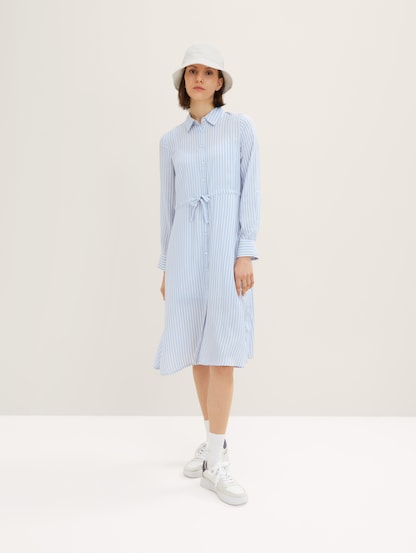 Striped midi shirt blouse dress Tom by Tailor