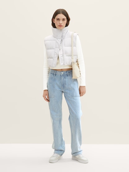 Denim puffer sale vest