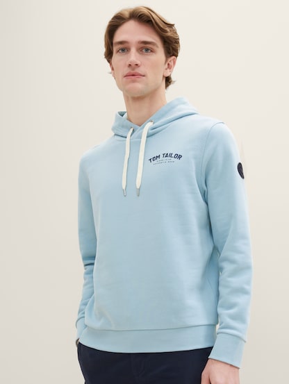 Hoodie with a logo print by Tom Tailor