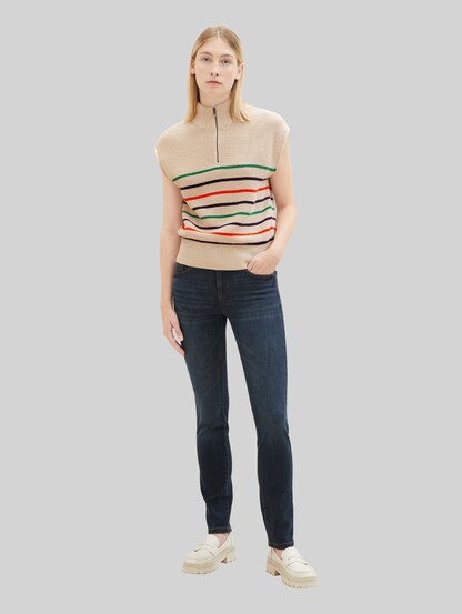 Pull-Over Femme Tom Tailor - Rayures Délavées, Encolure Bateau, Manches Longues - Taille XS à 3XL