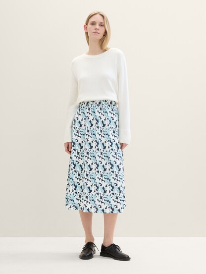 Pleated midi skirt with a floral pattern by Tom Tailor