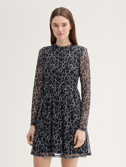 andmary Tess まちがえる blouse mini dress black