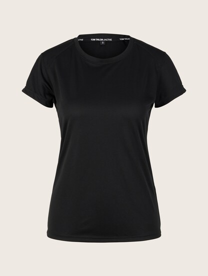 Tom Tailor Denim Denim T-shirt Met Logoprint in het Zwart gym en workout voor Hoodys Dames Kleding voor voor Kleding voor sport 