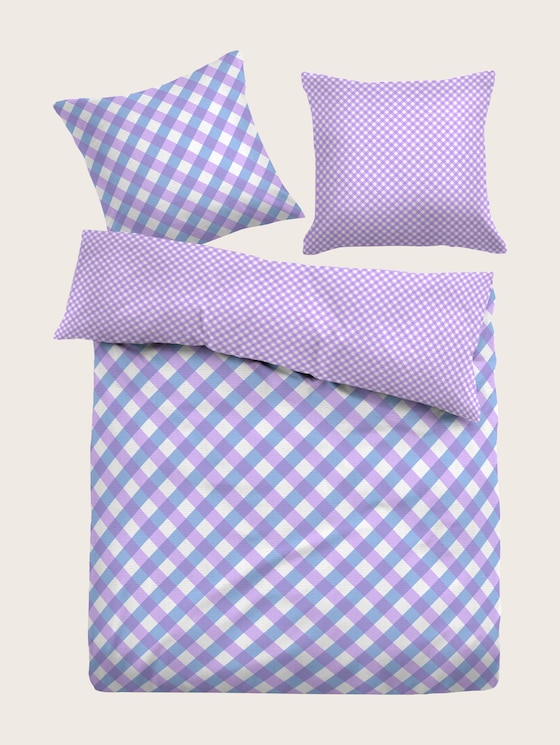 Parure de lit à carreaux diagonaux par Unisex, lilac