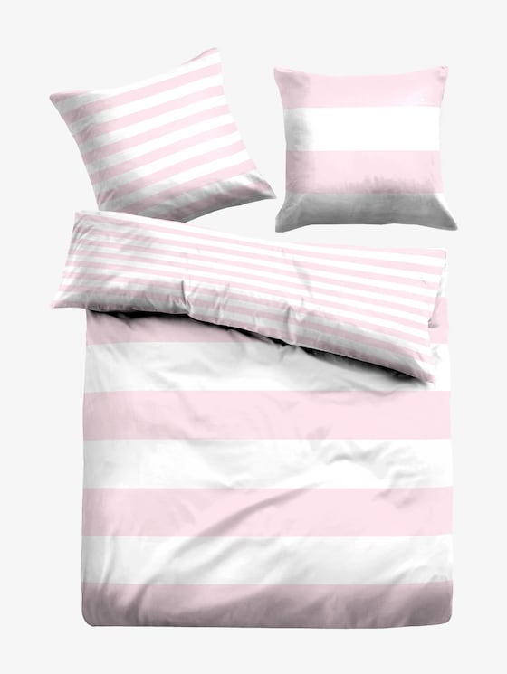 gestreifte Wende-Bettwäsche von Unisex, rose