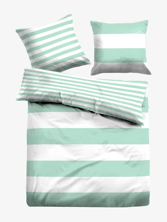 gestreifte Wende-Bettwäsche von Unisex, mint