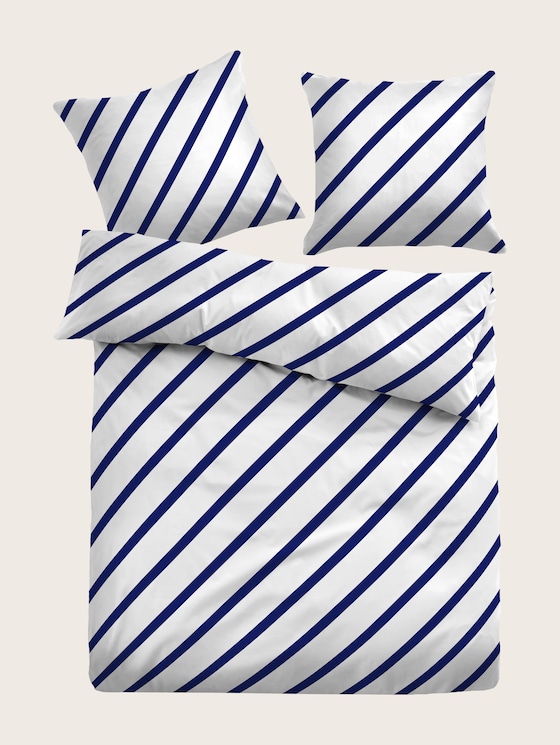 Satin bed linen diagonal stripes