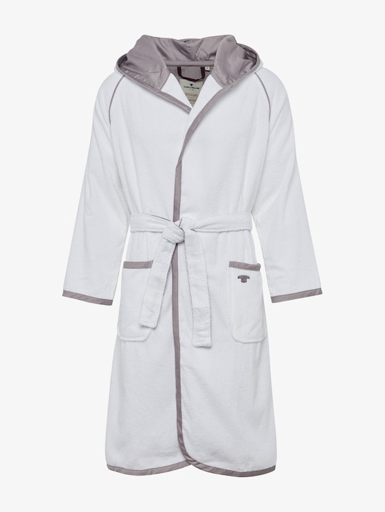 Badjas met satijnen details door Unisex, white