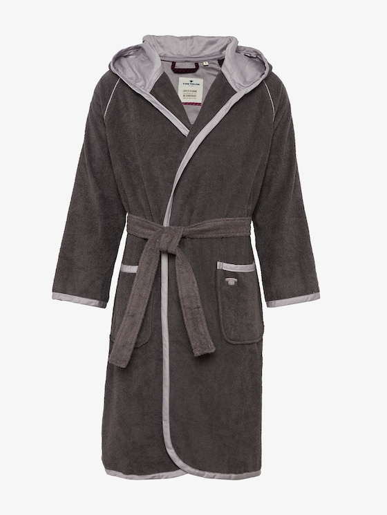 Badjas met satijnen details door Unisex, dunkelgrau / dark grey