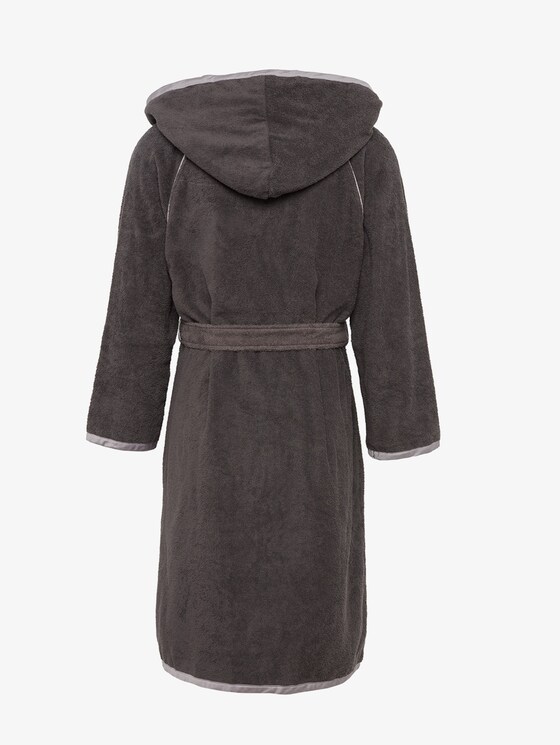 Bademantel mit Satin-Details - unisex - dunkelgrau / dark grey Bademantel mit Satin-Details - unisex - dunkelgrau / dark grey - 8 - TOM TAILOR