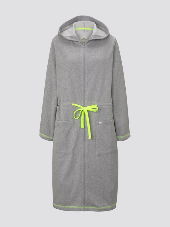 Badjas in melange look met neon accent door Unisex, lime