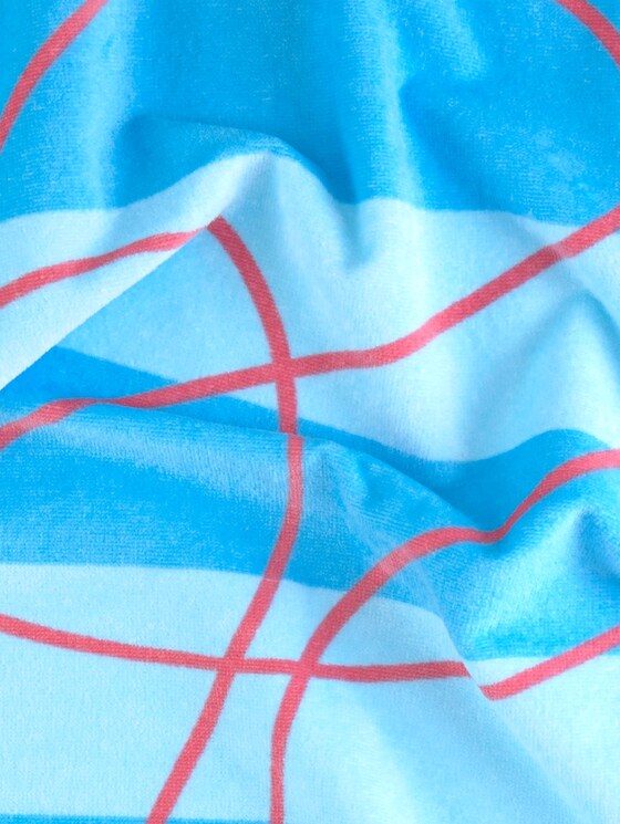 Strandhandtuch gestreift und mit Print - unisex - aqua Strandhandtuch gestreift und mit Print - unisex - aqua - 9 - TOM TAILOR