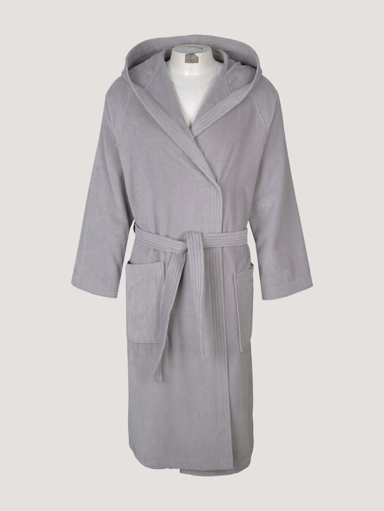 hooded bathrobe - unisex - silber / silver hooded bathrobe - unisex - silber / silver - 9 - TOM TAILOR