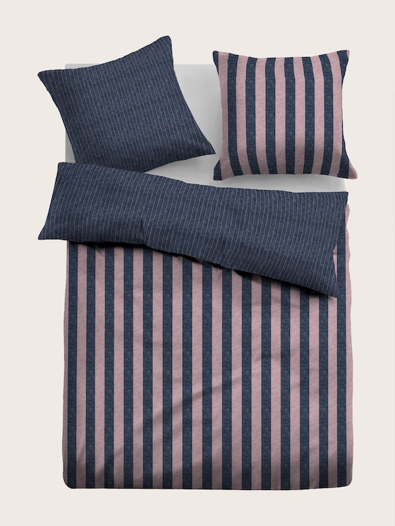 Parure de lit en flanelle à rayures par Unisex, rose