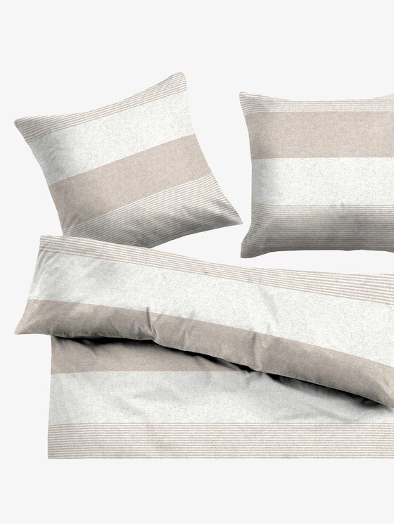 striped bed linen - unisex - taupe striped bed linen - unisex - taupe - 2 - TOM TAILOR