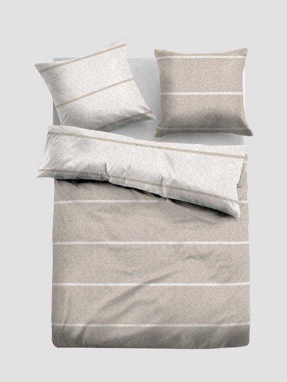 Gestreifte Flanell Bettwäsche - unisex - taupe Gestreifte Flanell Bettwäsche - unisex - taupe - 7 - TOM TAILOR