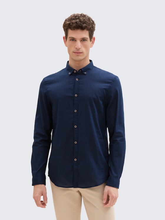 Slim Fit Hemd aus Baumwolle von Denim Male, Black Iris Blue