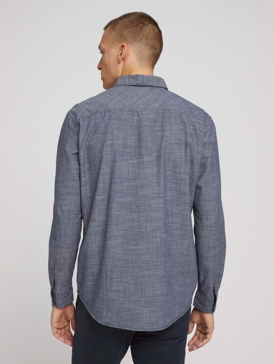 Hemd mit dezentem Muster - Männer - True Blue Slub Chambray Hemd mit dezentem Muster - Männer - True Blue Slub Chambray - 2 - TOM TAILOR