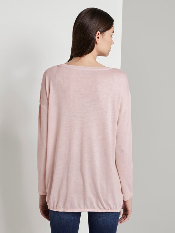 Long sleeve top with bead embroidery - Women - rose smoke melange Long sleeve top with bead embroidery - Women - rose smoke melange - 2 - TOM TAILOR