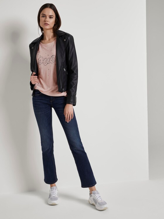 Long sleeve top with bead embroidery - Women - rose smoke melange Long sleeve top with bead embroidery - Women - rose smoke melange - 3 - TOM TAILOR