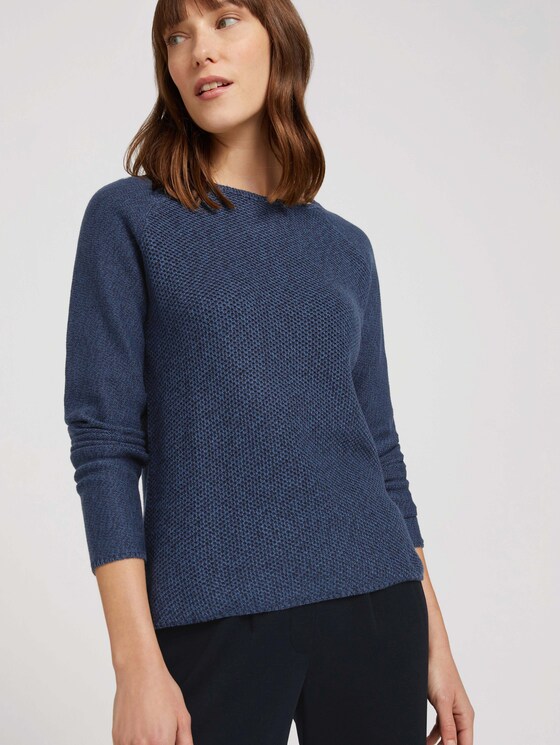Pullover mit Wabenstruktur - Frauen - Dark Denim Blue Pullover mit Wabenstruktur - Frauen - Dark Denim Blue - 5 - TOM TAILOR