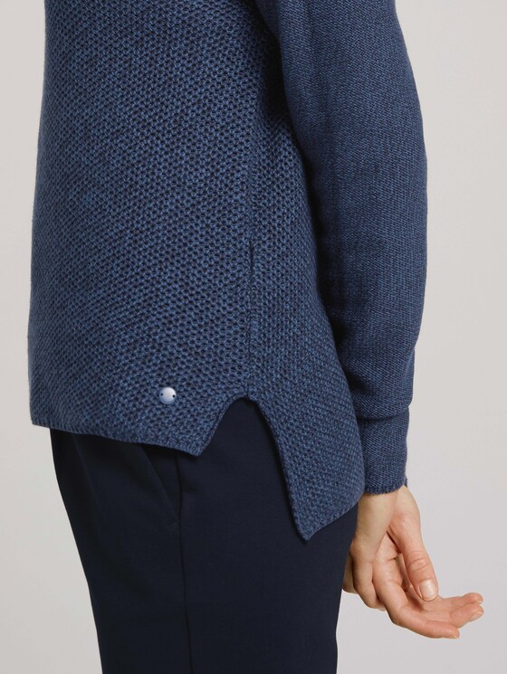 Pullover mit Wabenstruktur - Frauen - Dark Denim Blue Pullover mit Wabenstruktur - Frauen - Dark Denim Blue - 9 - TOM TAILOR