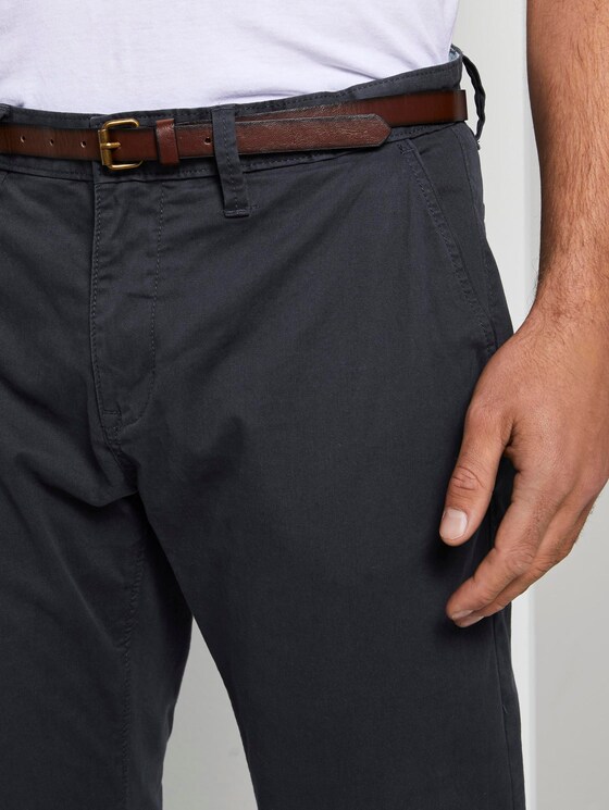 Travis Regular chinos with belt - Men - Outer Space Blue Travis Regular chinos with belt - Men - Outer Space Blue - 9 - TOM TAILOR