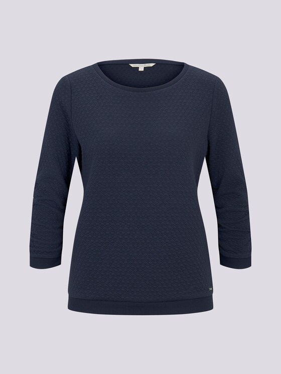 Jumper with structured pattern - Women - Real Navy Blue 1 Jumper with structured pattern - Women - Real Navy Blue 1 - 7 - TOM TAILOR Denim