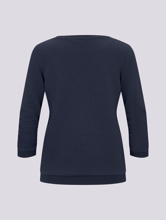 Jumper with structured pattern - Women - Real Navy Blue 1 Jumper with structured pattern - Women - Real Navy Blue 1 - 8 - TOM TAILOR Denim