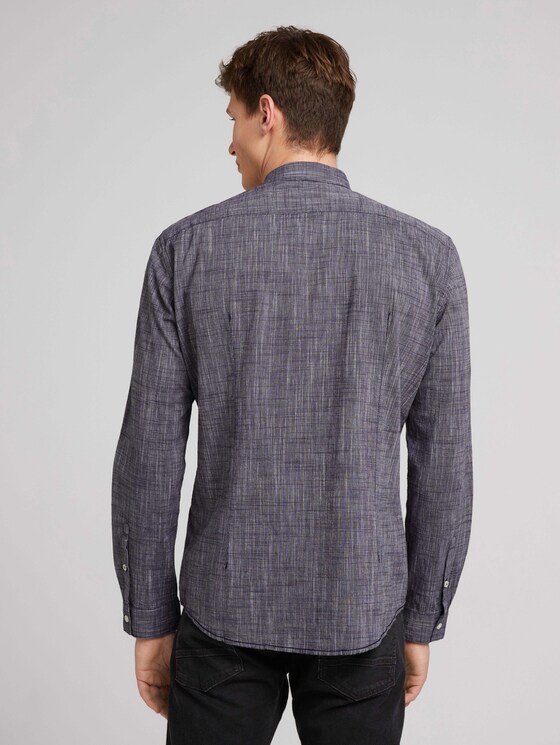 Overhemd met subtiel patroon - Mannen - Black Iris Blue Overhemd met subtiel patroon - Mannen - Black Iris Blue - 2 - TOM TAILOR Denim
