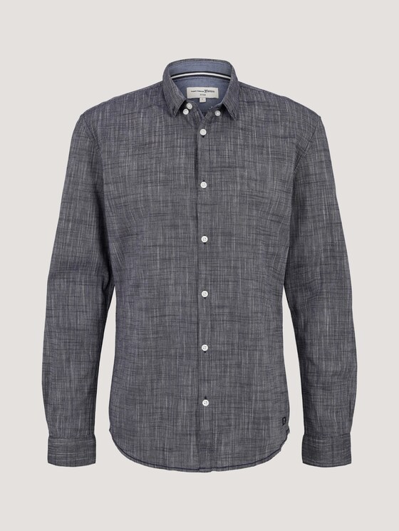 Overhemd met subtiel patroon - Mannen - Black Iris Blue Overhemd met subtiel patroon - Mannen - Black Iris Blue - 7 - TOM TAILOR Denim