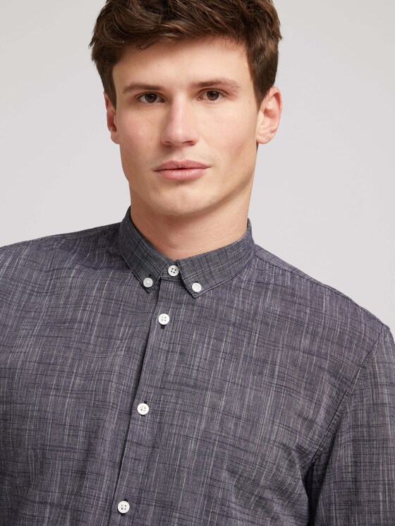 Overhemd met subtiel patroon - Mannen - Black Iris Blue Overhemd met subtiel patroon - Mannen - Black Iris Blue - 9 - TOM TAILOR Denim