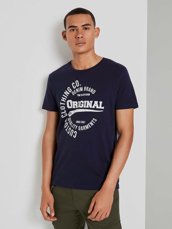 T-Shirt met print - Mannen - Sky Captain Blue T-Shirt met print - Mannen - Sky Captain Blue - 1 - TOM TAILOR Denim