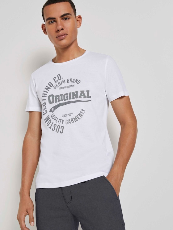T-Shirt mit Print - Männer - White T-Shirt mit Print - Männer - White - 5 - TOM TAILOR Denim
