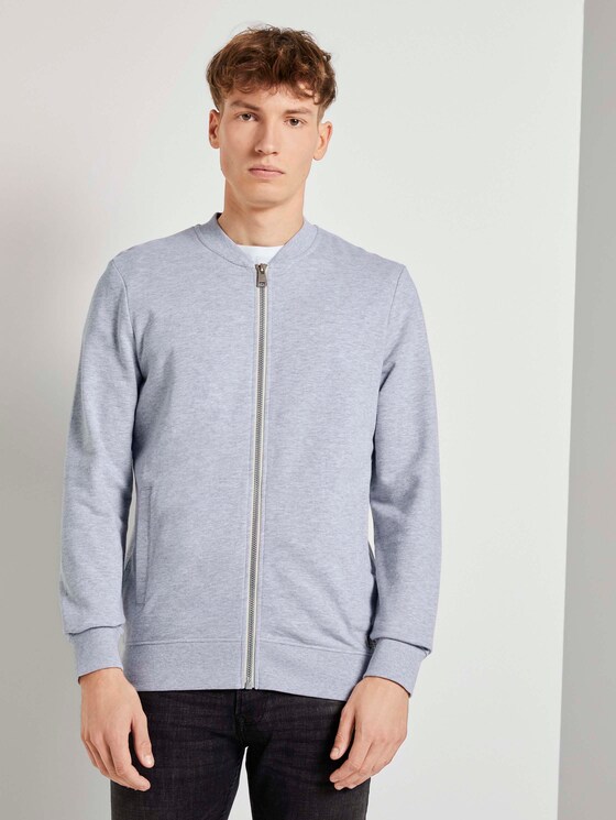 Schlichte Sweatjacke - Männer - Light Stone Grey Melange Schlichte Sweatjacke - Männer - Light Stone Grey Melange - 1 - TOM TAILOR Denim