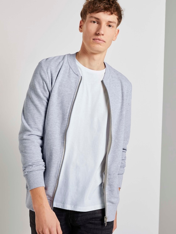 Schlichte Sweatjacke - Männer - Light Stone Grey Melange Schlichte Sweatjacke - Männer - Light Stone Grey Melange - 5 - TOM TAILOR Denim