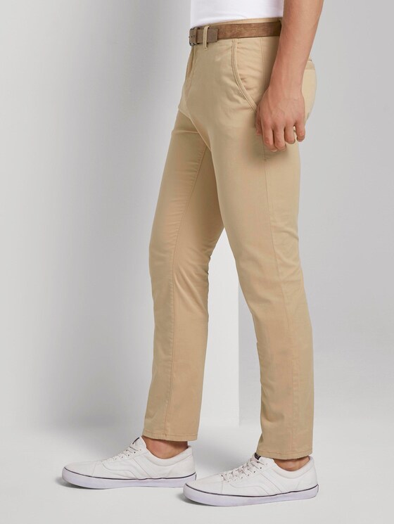 Chino trousers with belt - Men - Smoked Beige Chino trousers with belt - Men - Smoked Beige - 11 - TOM TAILOR Denim