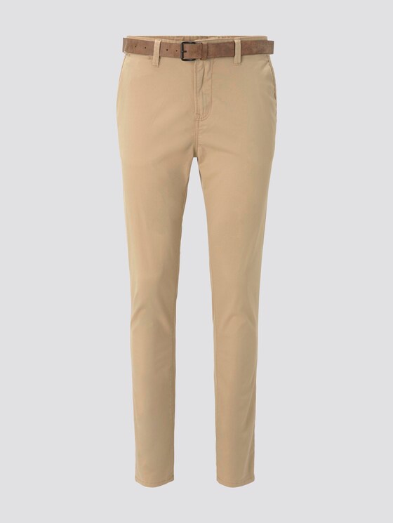 Chino trousers with belt - Men - Smoked Beige Chino trousers with belt - Men - Smoked Beige - 7 - TOM TAILOR Denim