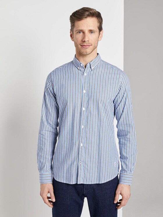 Gemustertes Hemd - Männer - blue shades stripe Gemustertes Hemd - Männer - blue shades stripe - 1 - TOM TAILOR