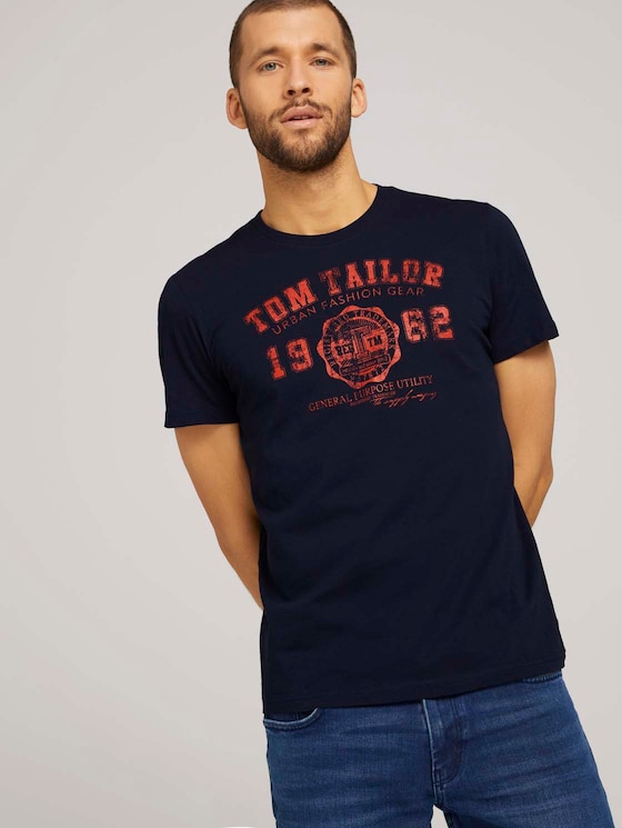 T-Shirt mit Logo-Print - Männer - Dark Blue T-Shirt mit Logo-Print - Männer - Dark Blue - 5 - TOM TAILOR
