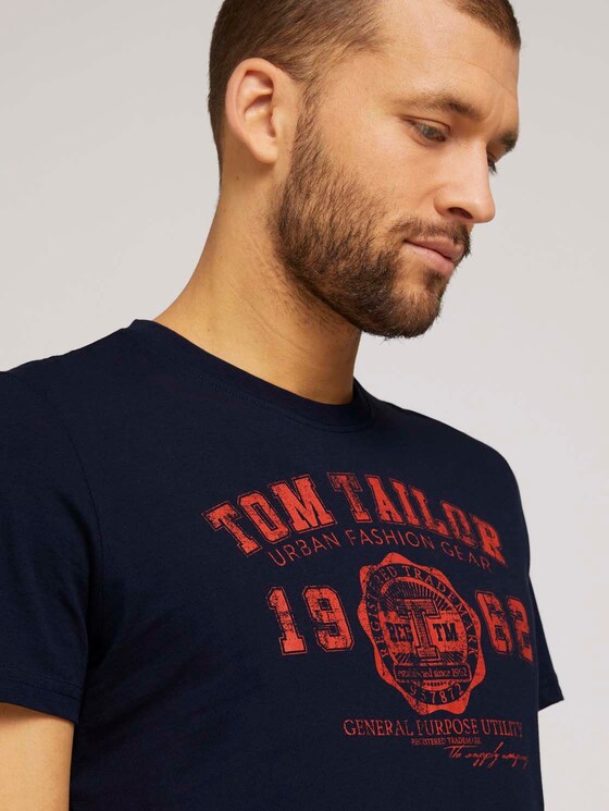 T-Shirt mit Logo-Print - Männer - Dark Blue T-Shirt mit Logo-Print - Männer - Dark Blue - 9 - TOM TAILOR