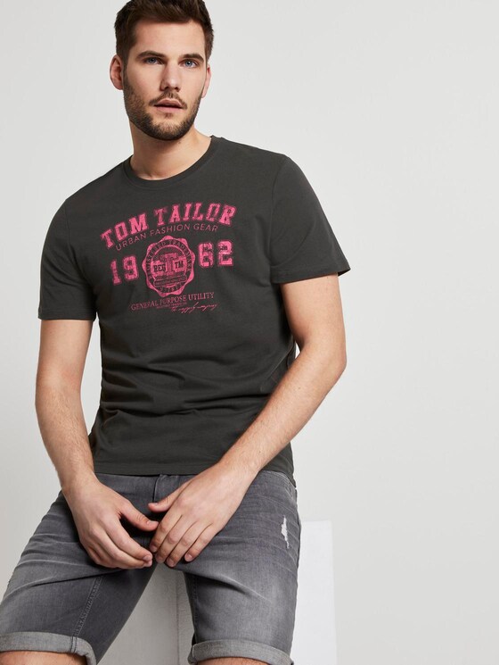 T-Shirt mit Logo-Print - Männer - Phanton Dark Grey T-Shirt mit Logo-Print - Männer - Phanton Dark Grey - 5 - TOM TAILOR