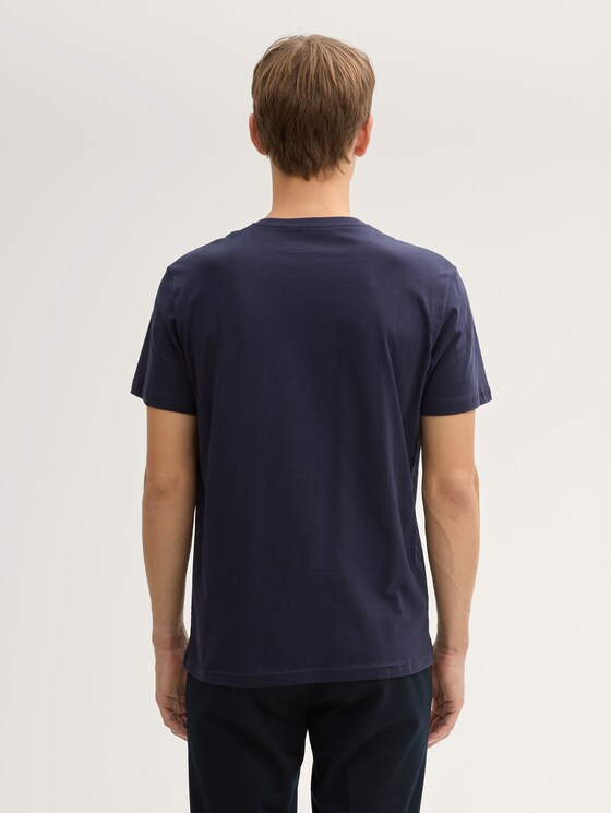 T-shirt with logo print - Men - Knitted Navy T-shirt with logo print - Men - Knitted Navy - 2 - TOM TAILOR
