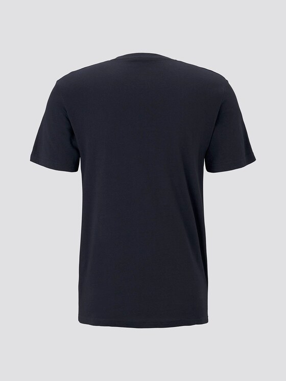 T-shirt with logo print - Men - Knitted Navy T-shirt with logo print - Men - Knitted Navy - 8 - TOM TAILOR