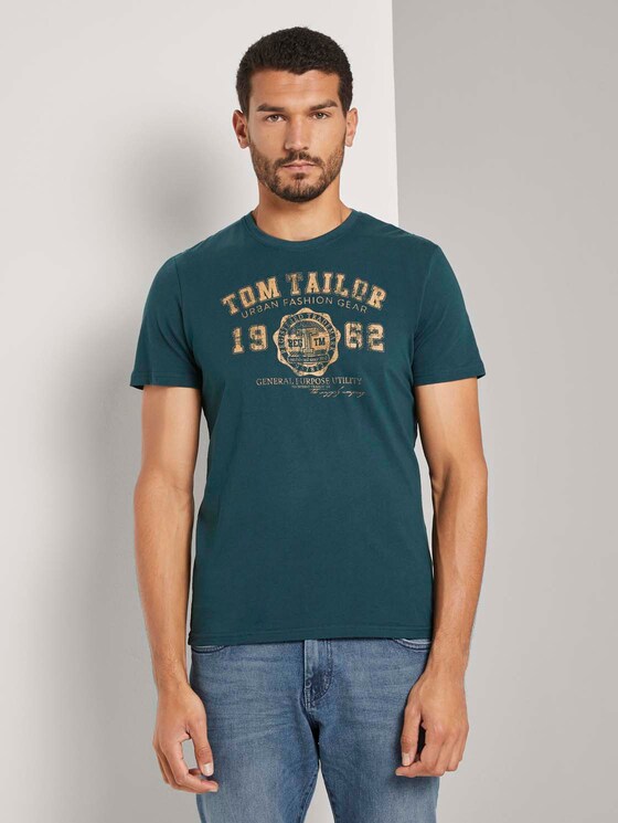 T-Shirt mit Logo-Print - Männer - Deep Green Lake T-Shirt mit Logo-Print - Männer - Deep Green Lake - 1 - TOM TAILOR